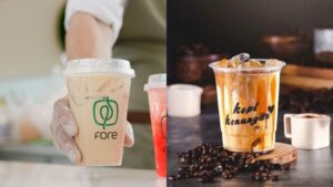 Foto Kopi Fore dan Kopi Kenangan, diambil dari: https://dailycoffeenews.id/kopi-kenangan-vs-fore/